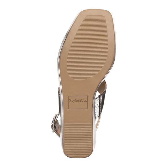 Style & Co Women's Ardenn Double Strap Wedge Sandals Pewter Size 7 1/2 M - Picture 4 of 4